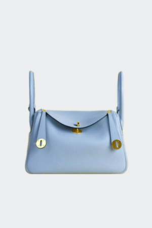 [에르메스] 린디 26cm Taurillon Clemence/ Bleu Lin - Gold