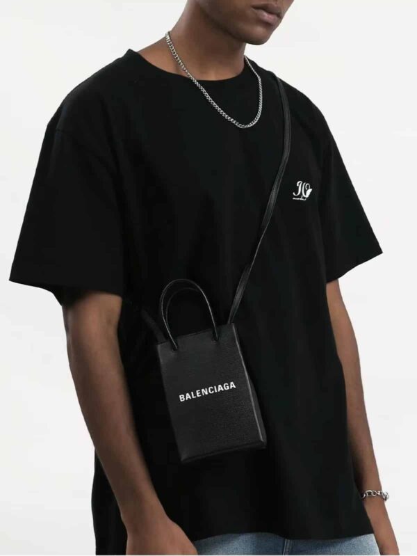 [발렌시아가] 폰 홀더 미니 크로스백 블랙/화이트 5938260AI2N1000