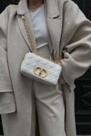 [디올] 스몰 카로 백 화이트 금장 M9241UWHC