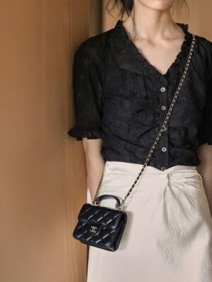 [샤넬] 탑핸들 플랩 코인퍼스 체인백 AP2200