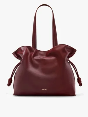 [로에베] 라지 플라멩코 클러치 나파 카프스킨 다크 버건디 A411FL1X18