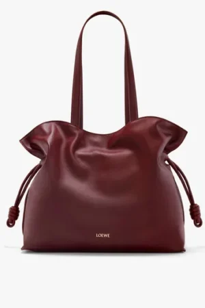 [로에베] 라지 플라멩코 클러치 나파 카프스킨 다크 버건디 A411FL1X18