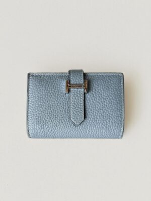 [에르메스] Bearn 카드 홀더 Togo - Bleu Ciel / Silver