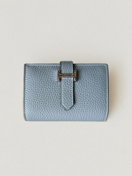[에르메스] Bearn 카드 홀더 Togo - Bleu Ciel / Silver