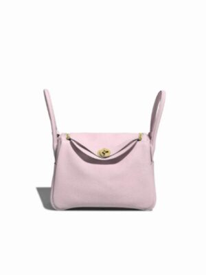 [에르메스] 린디 26cm Taurillon Clemence/ Rose Sakura - Gold