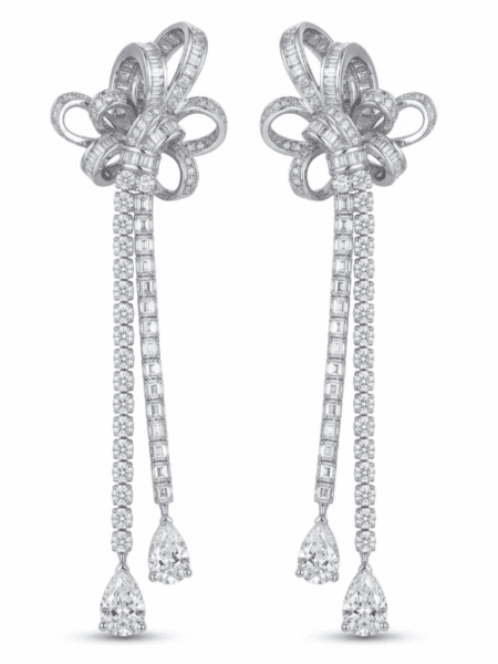 [그라프] 틸다의 보우 파베 다이아몬드 스터드 이어링