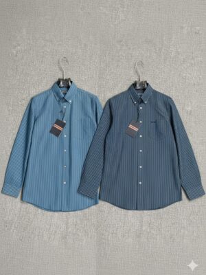 [제냐] 스트라이프 다운버튼 카라 셔츠 (2 COLORS)