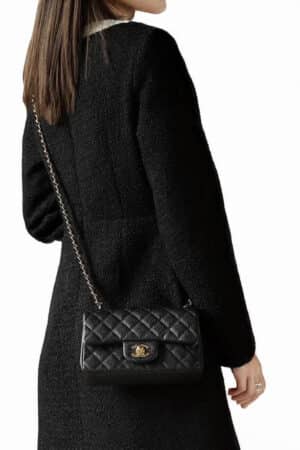 [베트남 출고] 샤넬 클래식 플랩백 뉴미니 캐비어 블랙 금장 A01116