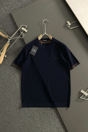 [제냐] 로고 자수 코튼 티셔츠