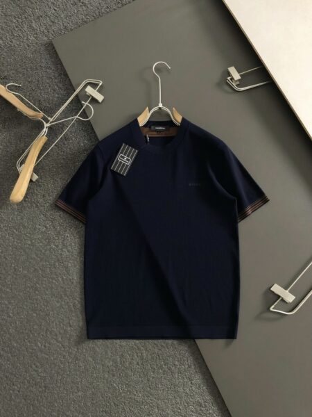 [제냐] 로고 자수 코튼 티셔츠