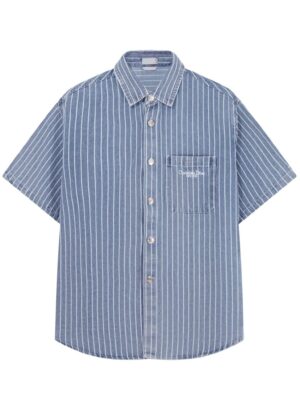 [디올] 꾸뛰르 스트라이프 데님 반팔 셔츠