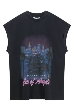 [발렌시아가] 블랙 시티 오브 엔젤스 반팔 티셔츠
