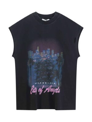 [발렌시아가] 블랙 시티 오브 엔젤스 반팔 티셔츠