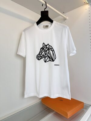 [에르메스] 지오메트릭 홀스 프린트 티셔츠 (  2 COLORS)