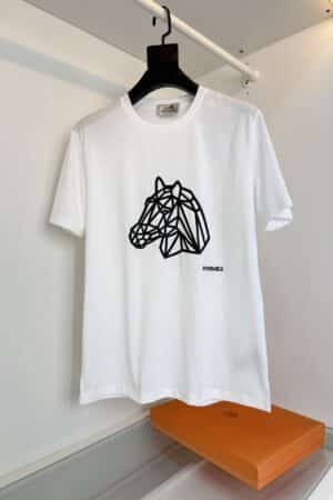 [에르메스] 지오메트릭 홀스 프린트 티셔츠 (  2 COLORS)