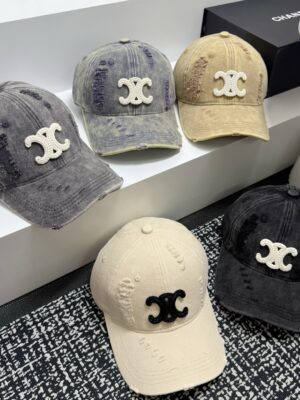 [셀린느] 트리옹프 디스트레스드 데님 베이스볼 캡 (5 COLORS)