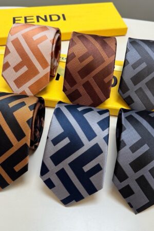 [펜디] FF 로고 실크 자카드 넥타이 (6 COLORS)
