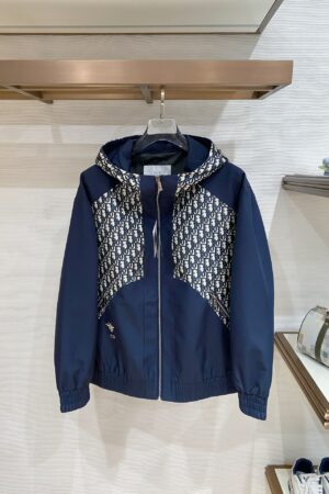 [디올] 네이비 오블리크 후드 자켓 (2 COLORS)