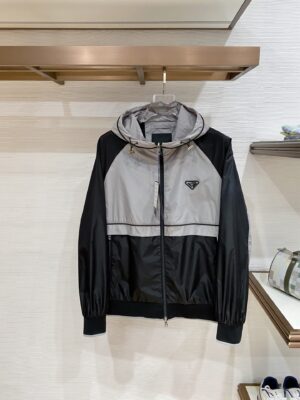 [프라다] 리나일론 컬러블록 후드 재킷
