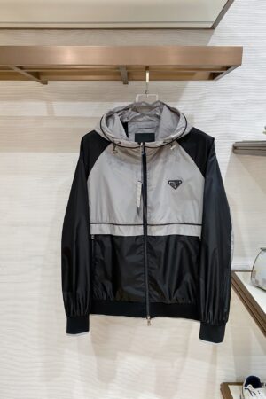 [프라다] 리나일론 컬러블록 후드 재킷