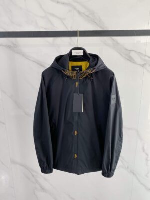 [펜디] FF 모티프 트림 후드 윈드브레이커