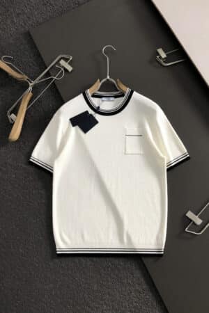 [프라다] 남성 포켓 니트 반팔 티셔츠