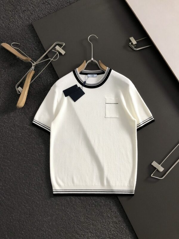 [프라다] 남성 포켓 니트 반팔 티셔츠