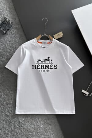 [에르메스] 로고 프린트 라운드넥 반팔 티셔츠 (2 COLORS)