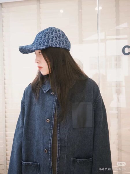 [디올] 빈티지 데님 자카드 베이스볼 캡