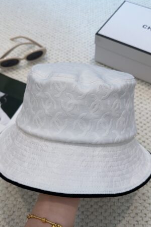 [샤넬] 로고 자카드 캔버스 버킷햇 (2 COLOR)
