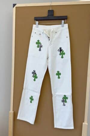 [크롬하츠] 크로스 패치 데님 팬츠