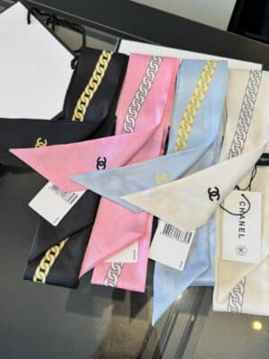 [샤넬] 체인 모티프 슬림 방도 스카프 (4 COLORS)