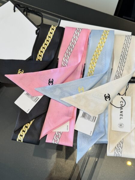 [샤넬] 체인 모티프 슬림 방도 스카프 (4 COLORS)