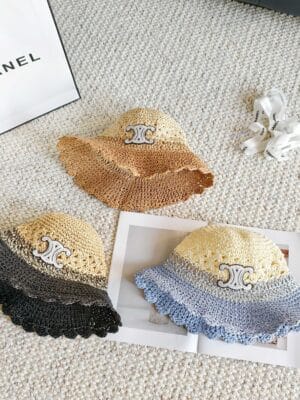 [셀린느] 트리온프 그라데이션 라피아 햇 (3 COLORS)