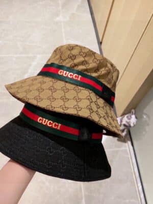 [구찌] GG 캔버스 웹 디테일 버킷햇 (2 COLORS)