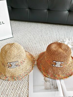 [셀린느] 트리옹프 멀티컬러 라피아 버킷햇 (2 COLORS)