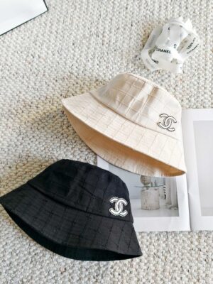 [샤넬] 체크 그리드 버킷햇 (2 COLORS)