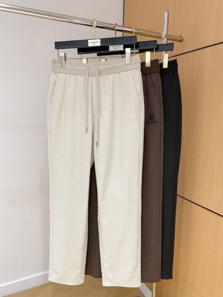 [로로피아나] 로고 자수 드로스트링 팬츠 (3 COLORS)