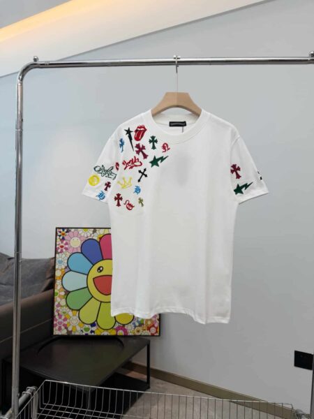 [크롬하츠] 멀티 컬러 크로스 로고 반팔 티셔츠 (2 COLORS)