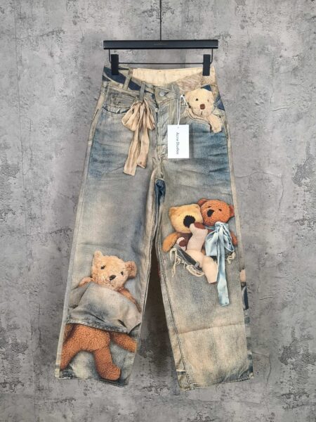[아크네 테디베어] 프린트 데님 팬츠