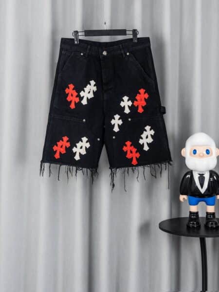 [크롬하츠] 크로스 패치 데님 쇼츠