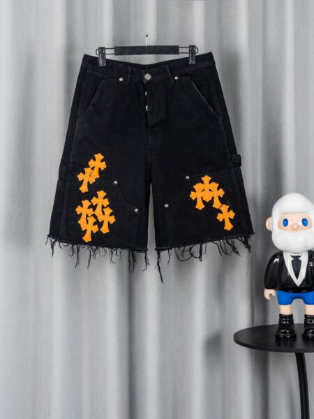 [크롬하츠] 오렌지 패치 데님 쇼츠