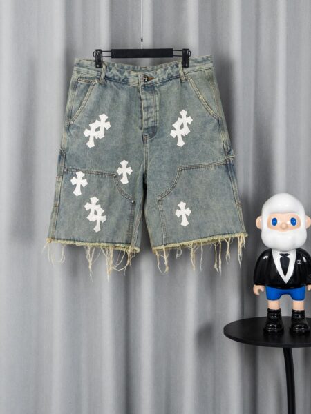 [크롬하츠] 화이트 패치 데님 쇼츠