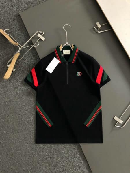 [구찌] 웹 디테일 지퍼 폴로 셔츠 (2 COLORS)