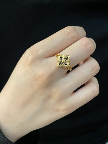 [부첼라티] 오페라 컬렉션 블랙 에나멜 레이스 링