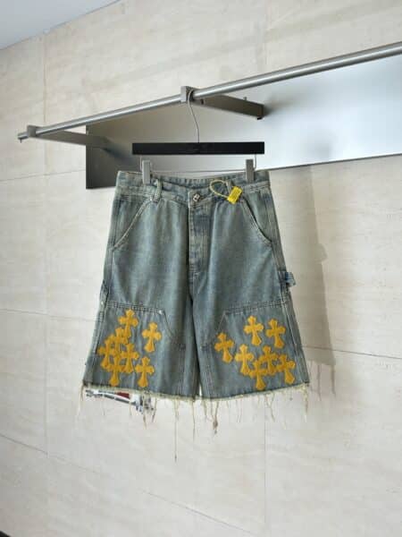 [크롬하츠] 옐로우 크로스  데님 쇼츠