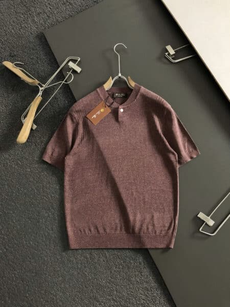 [로로피아나] 헤리테지 버튼 디테일 니트 반팔