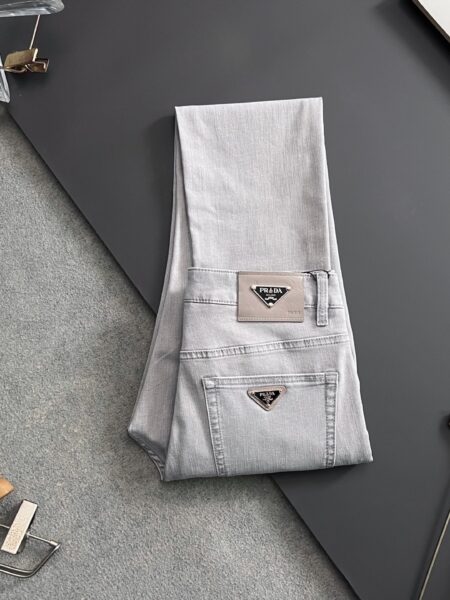 [프라다] 삼각 로고 데님 팬츠