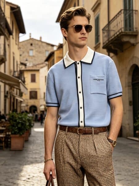 [루이비통] 버튼 업 니트 폴로 셔츠 (2 COLORS)