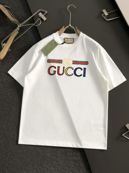 [구찌] 멀티컬러 로고 웹 스트라이프 티셔츠 (2 COLORS)